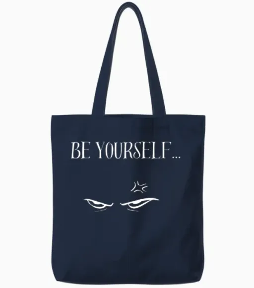 Be Yourself! Tote Bags in Navy