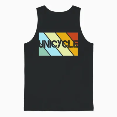 Unicycle Retro Unisex Tank Top - Black