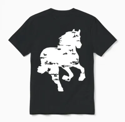 Racing Horse Unisex T-Shirt - Black