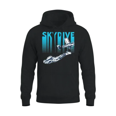 Skydiving Skydive Retro Unisex Hoodie - Black