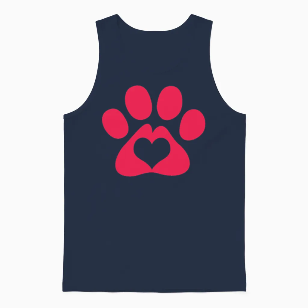 Dog Paw Adopt a Pet Dog Rescue Unisex Tank Top in Navy