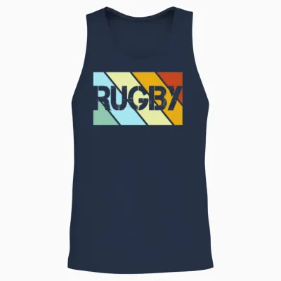 Rugby Retro Unisex Tank Top - Navy
