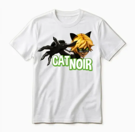 Miraculous Cat Noir Adrien Pose Unisex T-Shirt in White