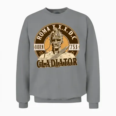 Roman Gladiator with Helmet and Sword Unisex Sweatshirt - Sport Grey
