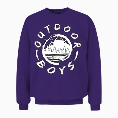 Outdoor Boys B&w Logo Unisex Sweatshirt - Purple