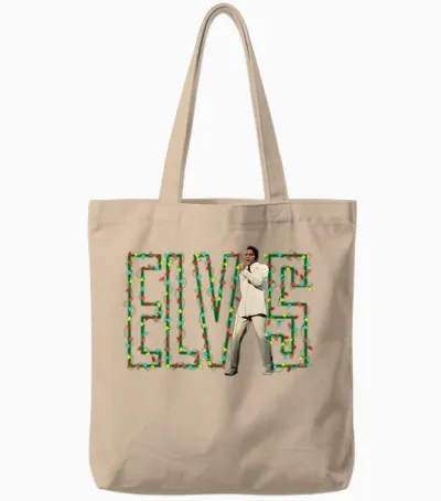 Elvis Presley Official Elvis Christmas Light Tote Bags - Natural