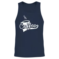 Funny Coffee Graphic Unisex Tank Top - Navy – 2