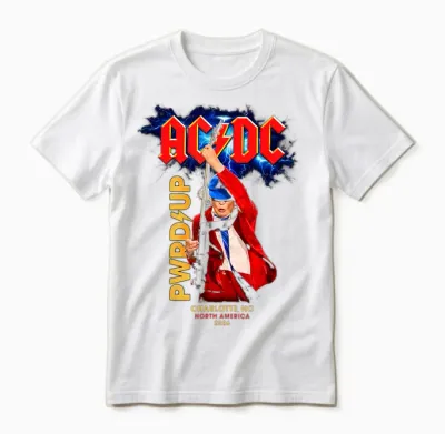 Ac/dc Pwr Up Charlotte Nc North American Tour 2026 Photo Unisex T-Shirt - White