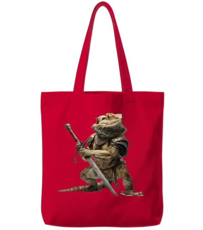 Bearded Dragon Tote Bags - Red