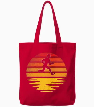 Jogging Retro Tote Bags - Red