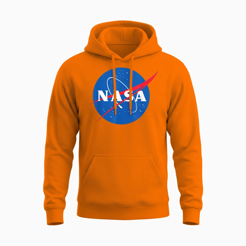 Official Nasa Logo Unisex Hoodie in Safety Orange