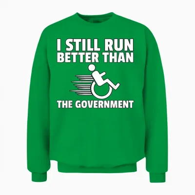 Wheelchair Disability Gift Funny Handicap T-Shirt Small Unisex Sweatshirt - Irish Green