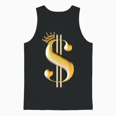 Dollar Sign as a King Unisex Tank Top - Black