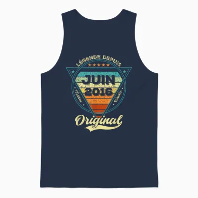Légende Depuis Juin 2016 10e Anniversaire Unisex Tank Top - Navy