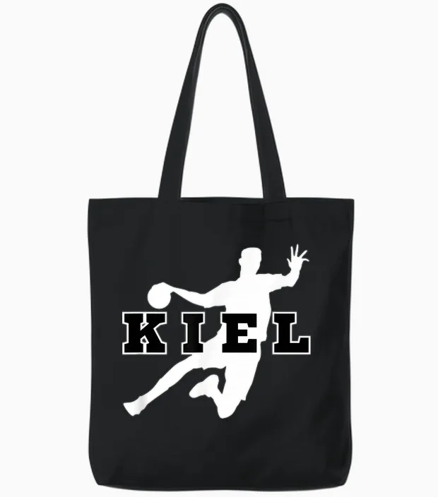 Kiel Handball Mannschaft Verein Fan Schleswig-Holstein Weiss Tote Bags in Black