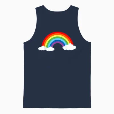 Rainbow with Colourful Women's Men's Children's Carnival T-Shirt, Black Unisex Tank Top - Navy