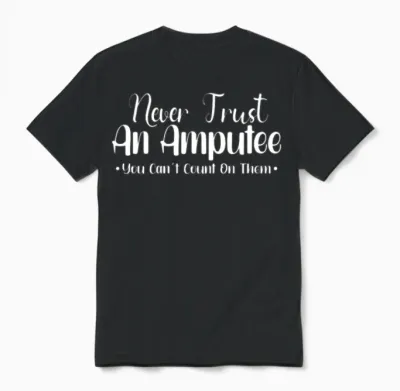 Handicapped Wheelchair Cyborg Leg Arm Amputee Unisex T-Shirt - Black