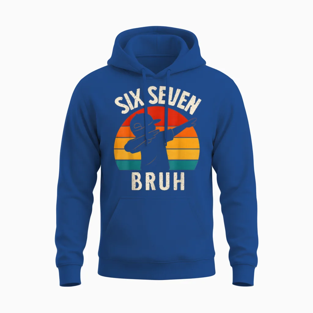 67 Meme 6 7 Numbers Dabbing Six Seven Bruh Funny Boys Unisex Hoodie in Royal