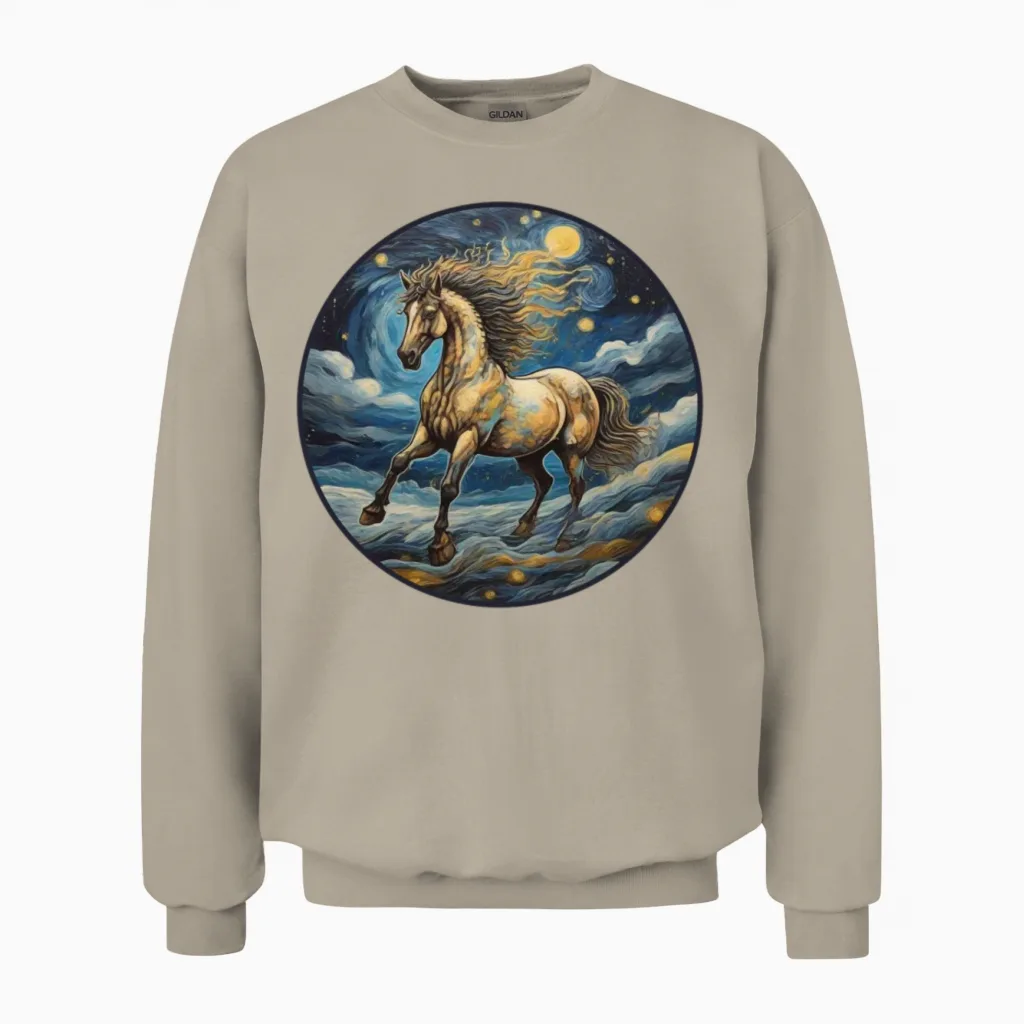 Running Horse Lovers Unisex Sweatshirt in Sand