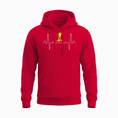 Hiking Heartbeat Unisex Hoodie - Red