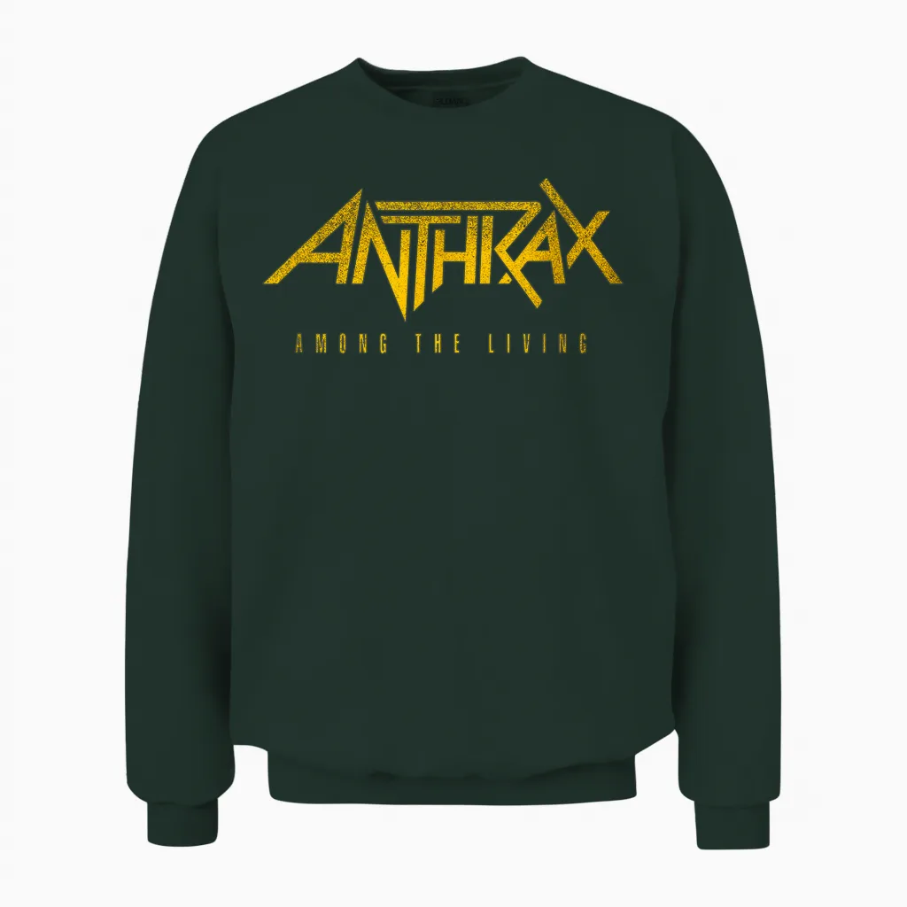 Anthrax Among the Living 35th Front Back Print Unisex Sweatshirt in Forest