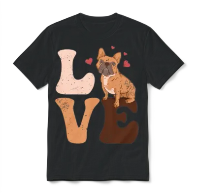 Bulldog Dog Unisex T-Shirt - Black