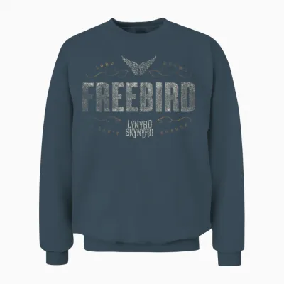Lynyrd Skynyrd Logo Free Bird Lyrics Classic Rock Retro 70er Jahre Unisex Sweatshirt - Dark Heather