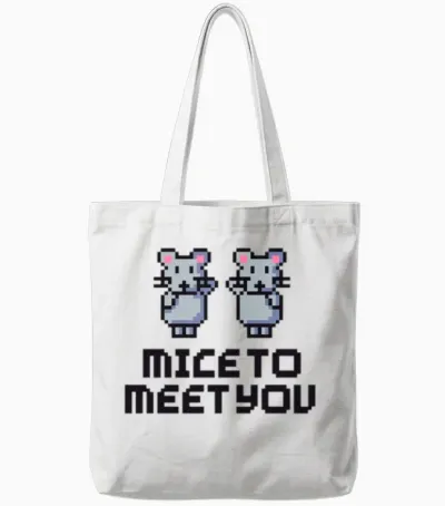 Mice to Meet You Mice Tote Bags - White