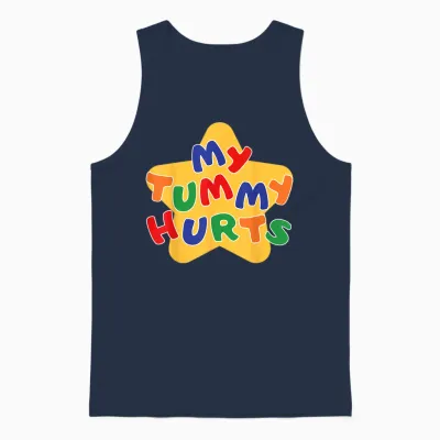 Funny Star My Tummy Hurts for Men Women Kids T-Shirt, Black Unisex Tank Top - Navy