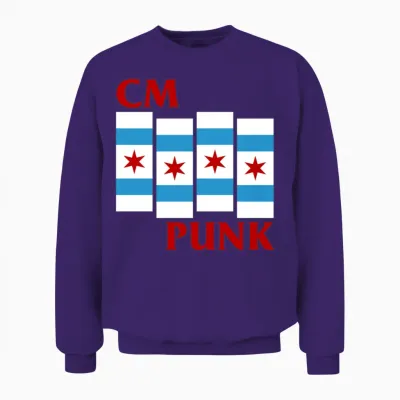 Cm Punk Flag of Chicago Unisex Sweatshirt - Purple