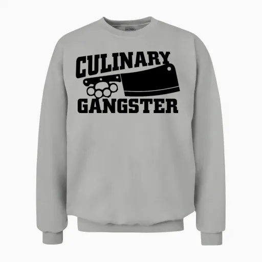 Culinary Gangster Chefs & Cooks Gift Unisex Sweatshirt in Ash