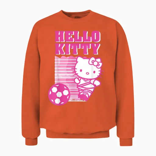 Hello Kitty Soccer Sports Athlete Unisex Sweatshirt - Orange