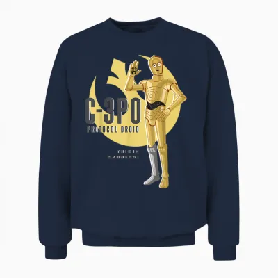Star Wars C-3po Protocol Droid Texte Unisex Sweatshirt - Navy