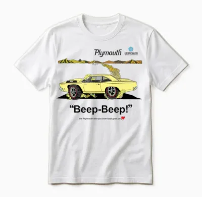 1968 Plymouth Road Runner Salt Flats Yellow Unisex T-Shirt - White