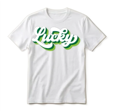 Retro Lucky Clover Unisex T-Shirt - White