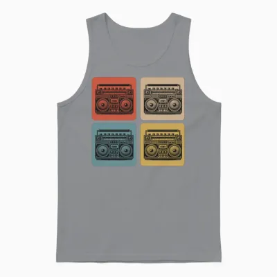 Retro Boombox Vibes Unisex Tank Top - Sport Grey