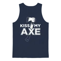 Funny Axe Throwing Unisex Tank Top - Navy – 1
