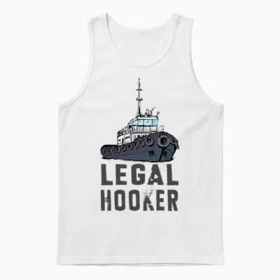 Funny Tugboat Gift for Towboaters Unisex Tank Top - White