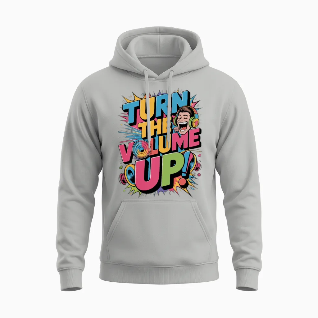 Zohran Mamdani, New York, Turn the Volume Up Unisex Hoodie in Ash