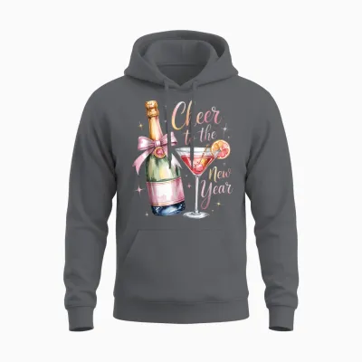 Cheers to the New Year 2026 Champagne New Years Eve Party Unisex Hoodie - Charcoal