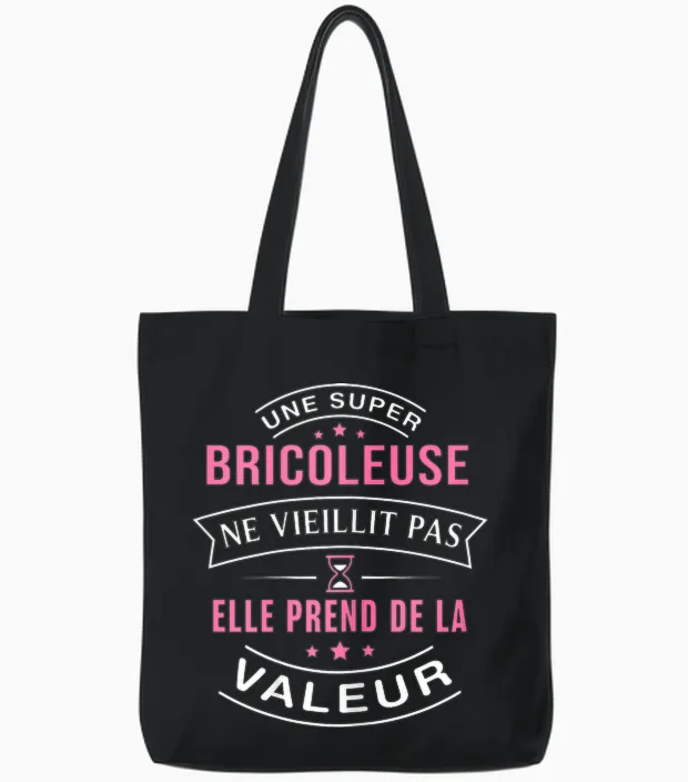 A Super Handyman Does Not Age Gift Diy T-Shirt, Black Tote Bags in Black
