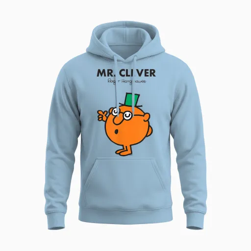 Mr. Men Mr. Clever Unisex Hoodie - Light Blue