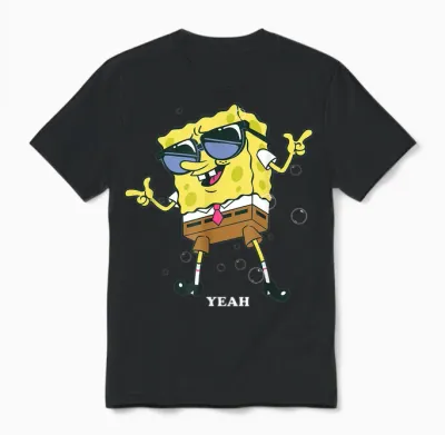 Spongebob Squarepants Cool Yeah Sunglasses Unisex T-Shirt - Black