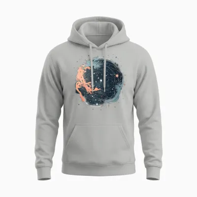 Celestial Night Sky with Constellations and Shooti Unisex Hoodie - Ash