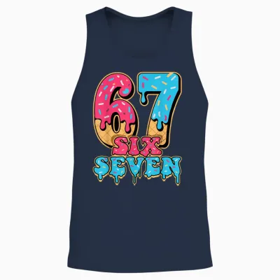 Baseball Drip Number 67 Player or 67th Birthday Unisex Tank Top - Navy