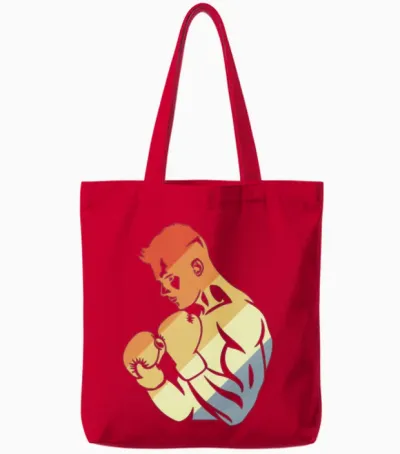 Retro Boxer Tote Bags - Red