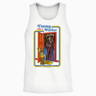 Timmy Grim Reaper Sarcastic Retro Vintage Funny Adult Humor Unisex Tank Top - White