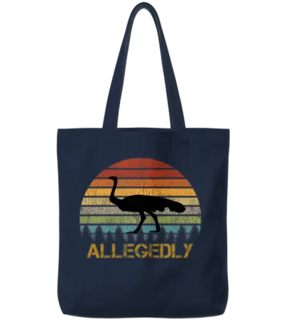 Funny Allegedly Ostrich Shirt Flightless Bird Love Tote Bags - Navy