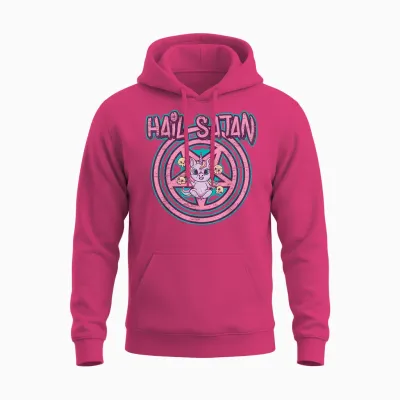 Hail Satan Death Metal Unicorn Black Dark Rock Death Metal T-Shirt, Black Unisex Hoodie - Heliconia