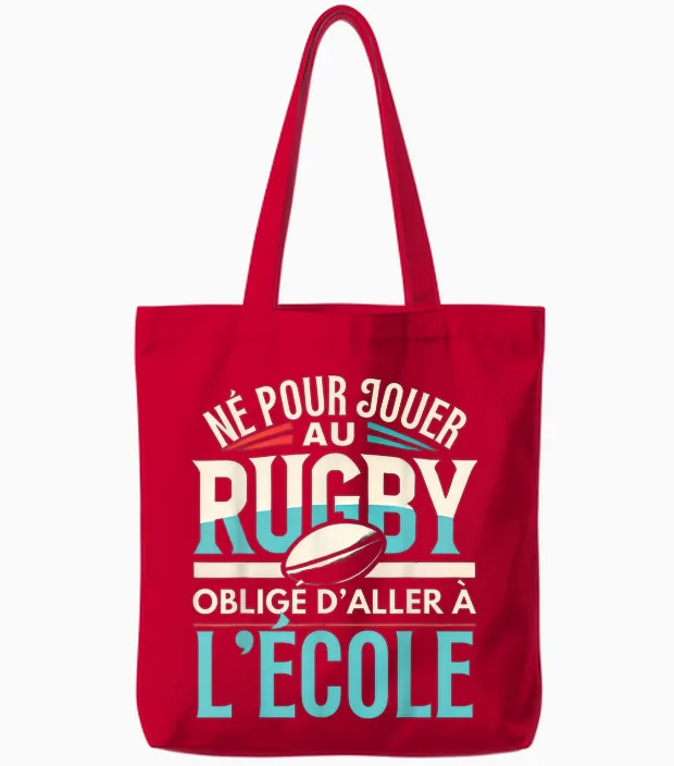 Rugby Kids Boys Rugby Player Humour Rugby T-Shirt, Black, S Tote Bags in Red